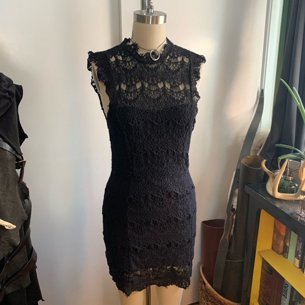 Free People Intimately Lace Bodycon Open Back Mini Dress Secondhand